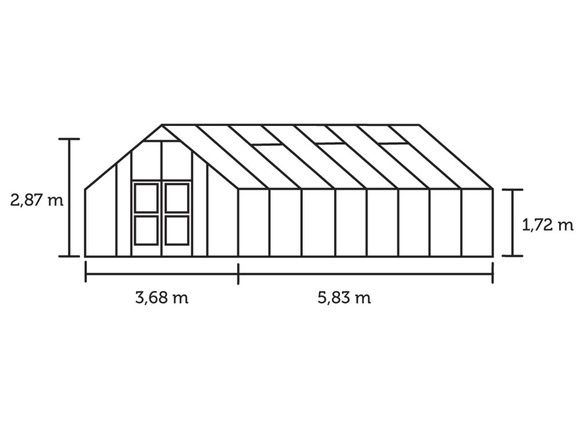 Теплица Juliana Gardener Anthracite, ширина 3,68 метра